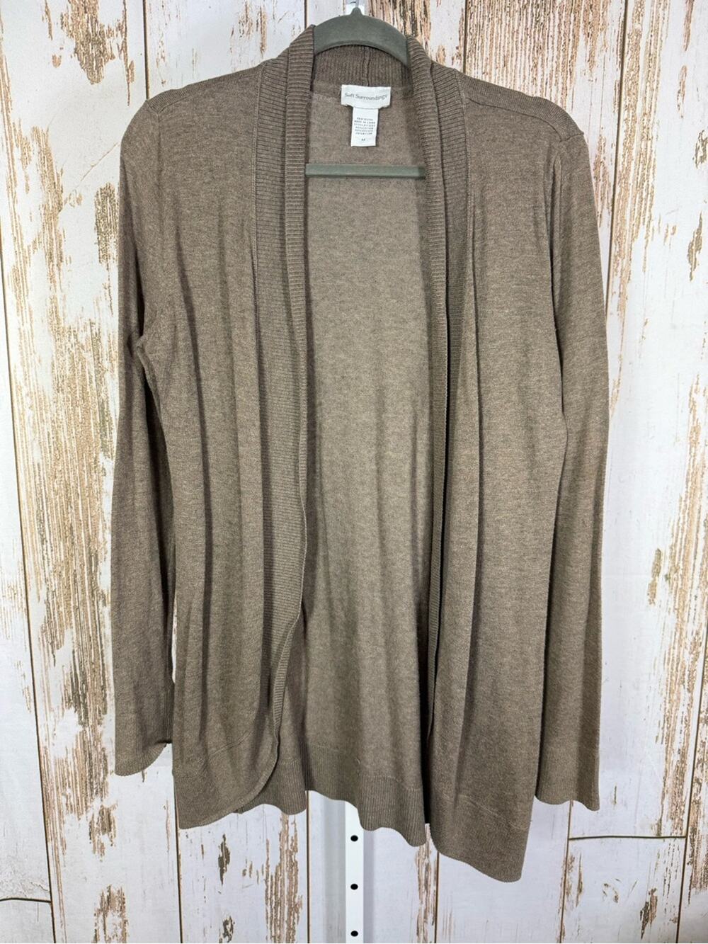 Soft Surroundings Brown Open-Front Cardigan. Size Medium. Good used condition!